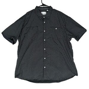 Paper Denim & Cloth Short-Sleeved Black w/Floral Print Button Shirt Mens Size 4X